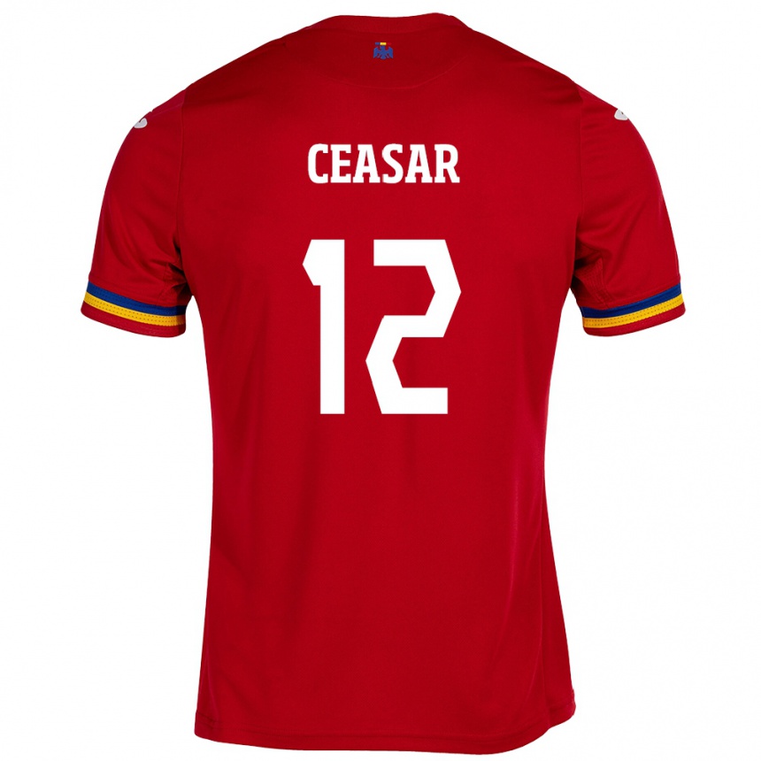 Kids Football Romania Camelia Ceasar #12 Red Away Jersey 24-26 T-Shirt Nz