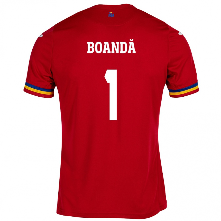 Kids Football Romania Lavinia Boandă #1 Red Away Jersey 24-26 T-Shirt Nz