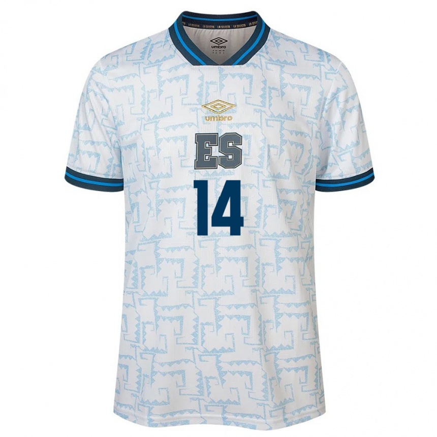 Kids Football El Salvador Karen Reyes #14 White Away Jersey 24-26 T-Shirt Nz