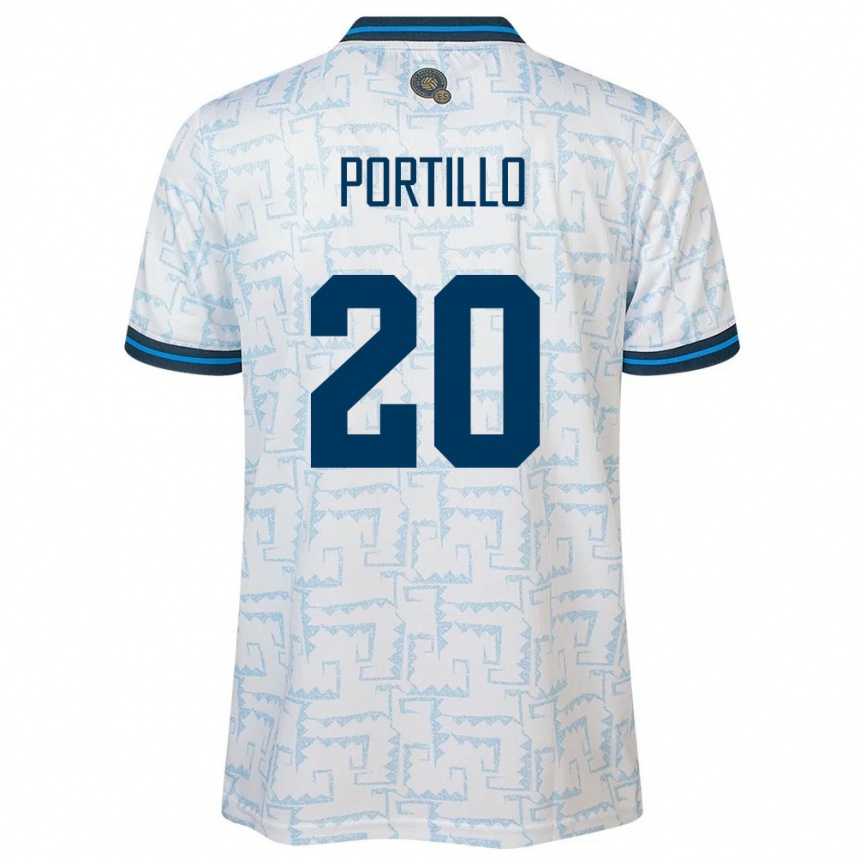 Kids Football El Salvador Isaac Portillo #20 White Away Jersey 24-26 T-Shirt Nz