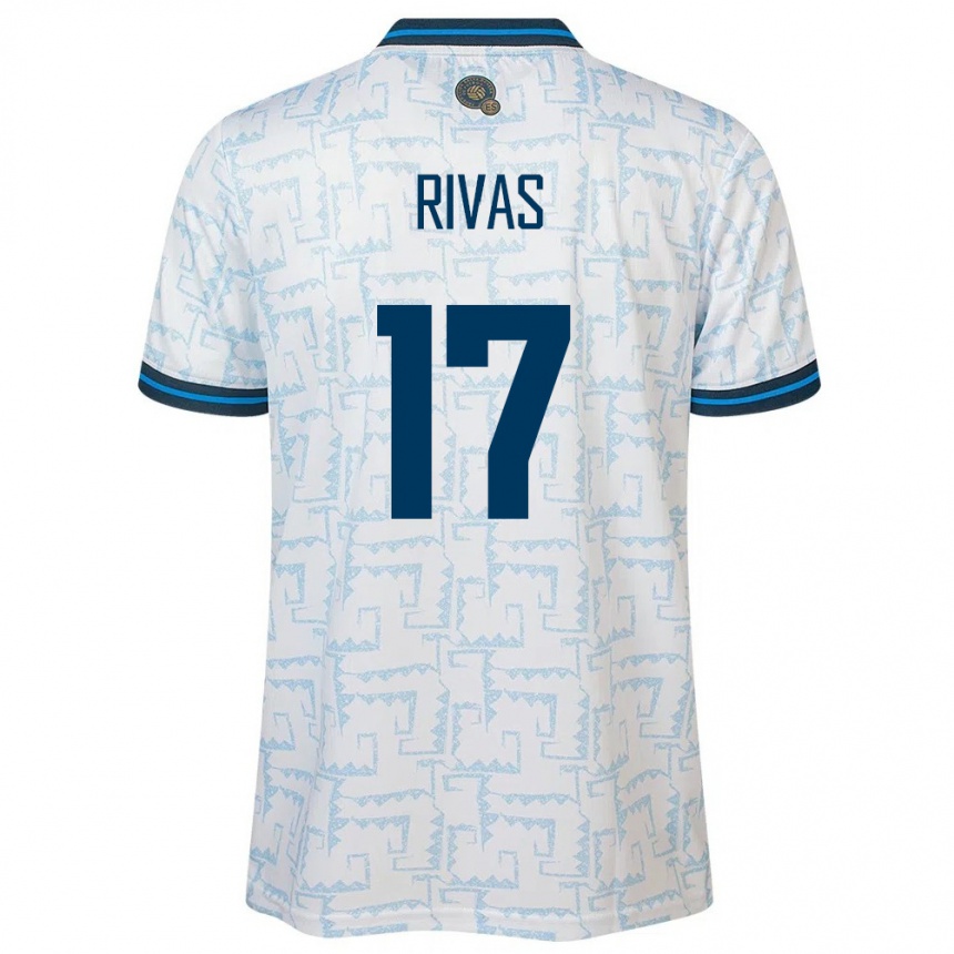 Kids Football El Salvador Eduardo Rivas #17 White Away Jersey 24-26 T-Shirt Nz