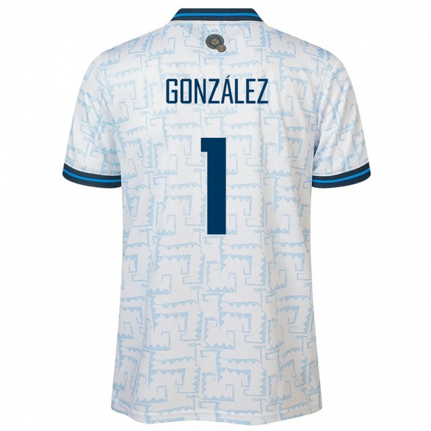 Kids Football El Salvador Mario González #1 White Away Jersey 24-26 T-Shirt Nz