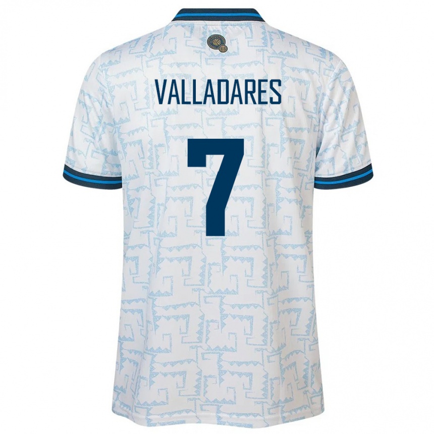 Kids Football El Salvador Jefferson Valladares #7 White Away Jersey 24-26 T-Shirt Nz