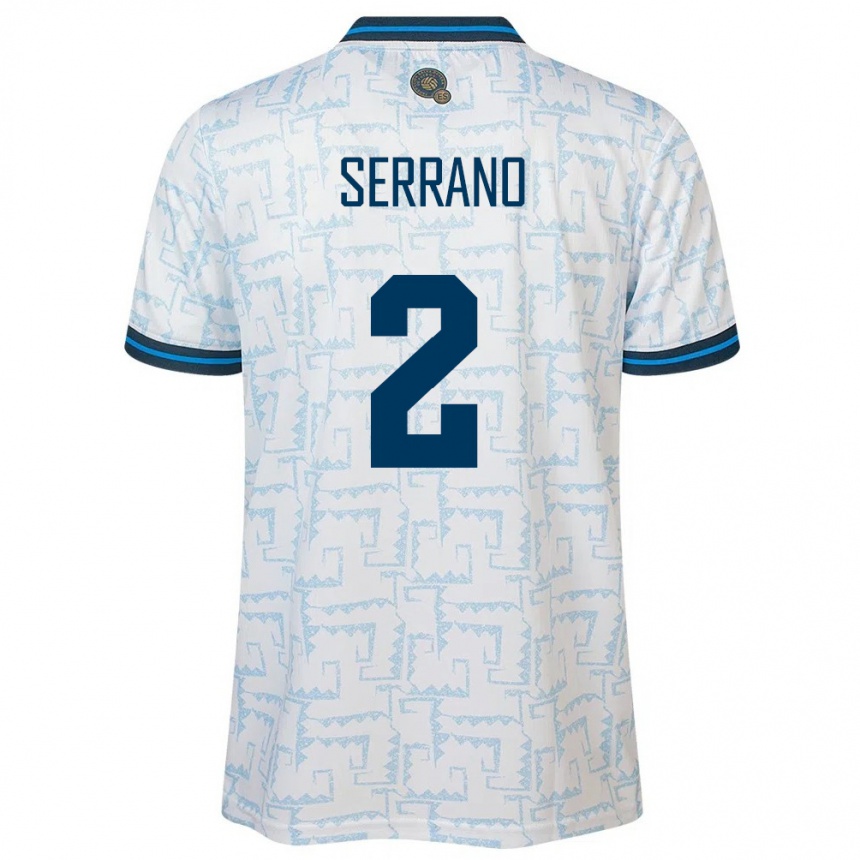 Kids Football El Salvador Alejandro Serrano #2 White Away Jersey 24-26 T-Shirt Nz