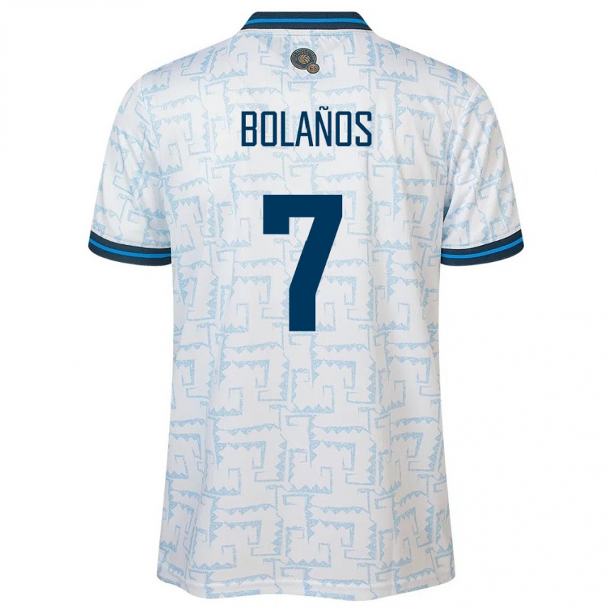 Kids Football El Salvador Javier Bolaños #7 White Away Jersey 24-26 T-Shirt Nz