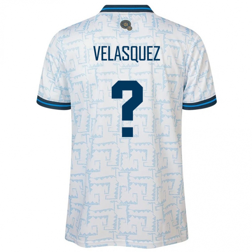 Kids Football El Salvador Jorge Velasquez #0 White Away Jersey 24-26 T-Shirt Nz