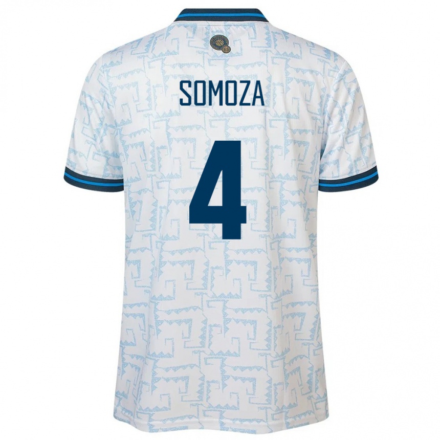 Kids Football El Salvador Néstor Somoza #4 White Away Jersey 24-26 T-Shirt Nz