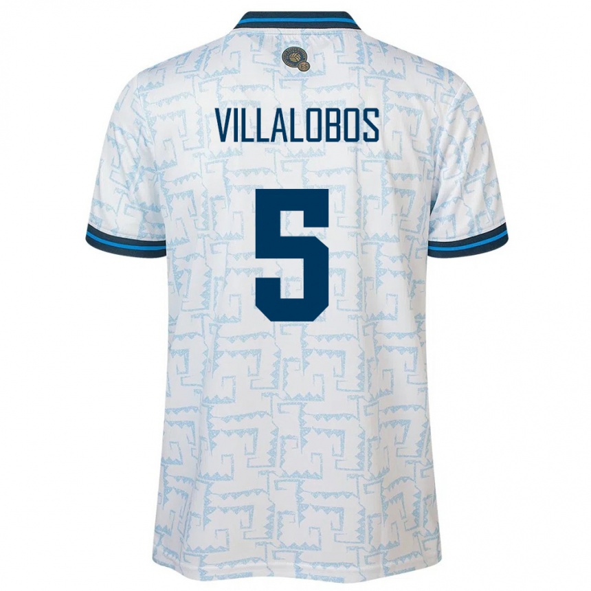 Kids Football El Salvador Kristian Villalobos #5 White Away Jersey 24-26 T-Shirt Nz