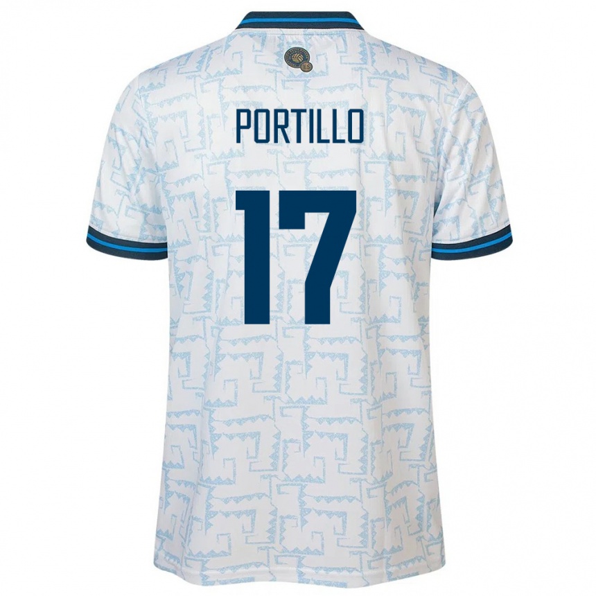 Kids Football El Salvador Anderson Portillo #17 White Away Jersey 24-26 T-Shirt Nz