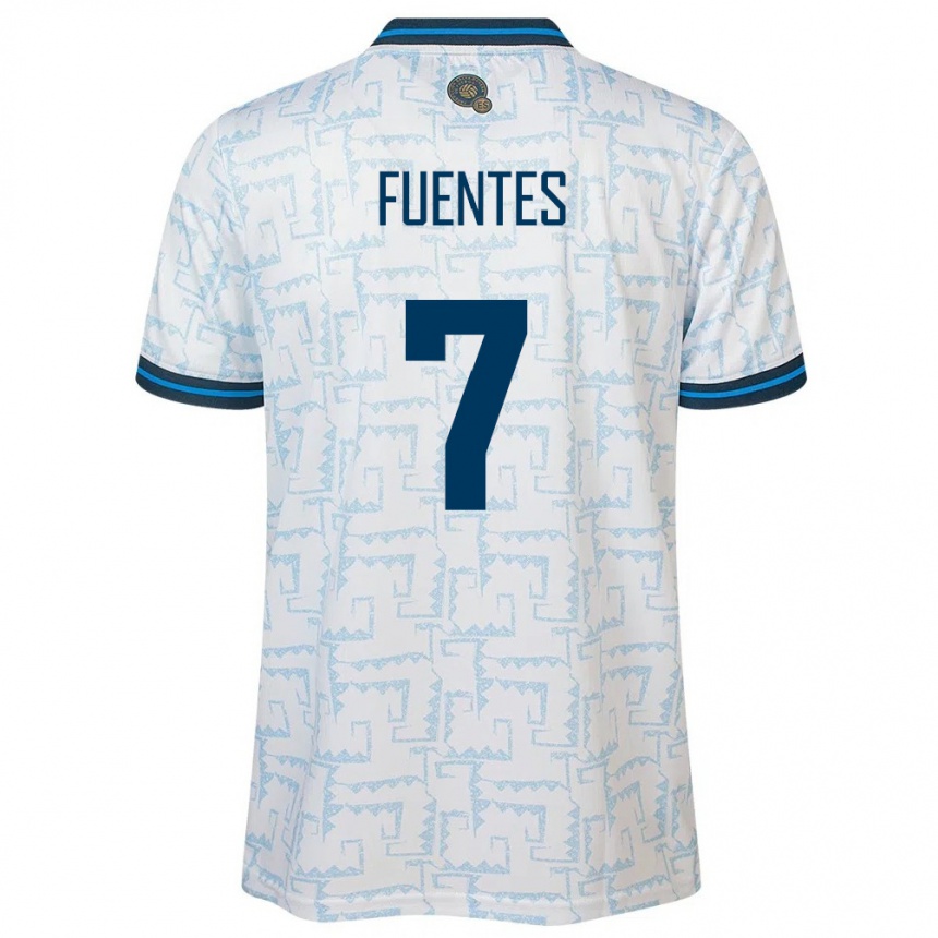 Kids Football El Salvador Danielle Fuentes #7 White Away Jersey 24-26 T-Shirt Nz