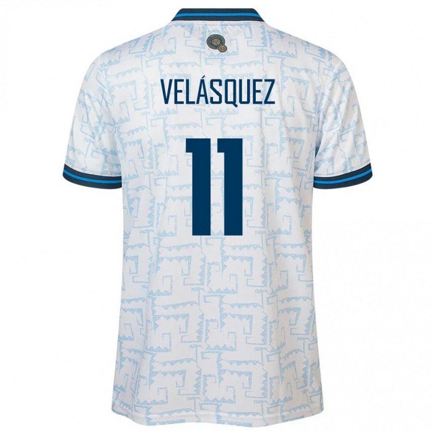 Kids Football El Salvador Jackeline Velásquez #11 White Away Jersey 24-26 T-Shirt Nz