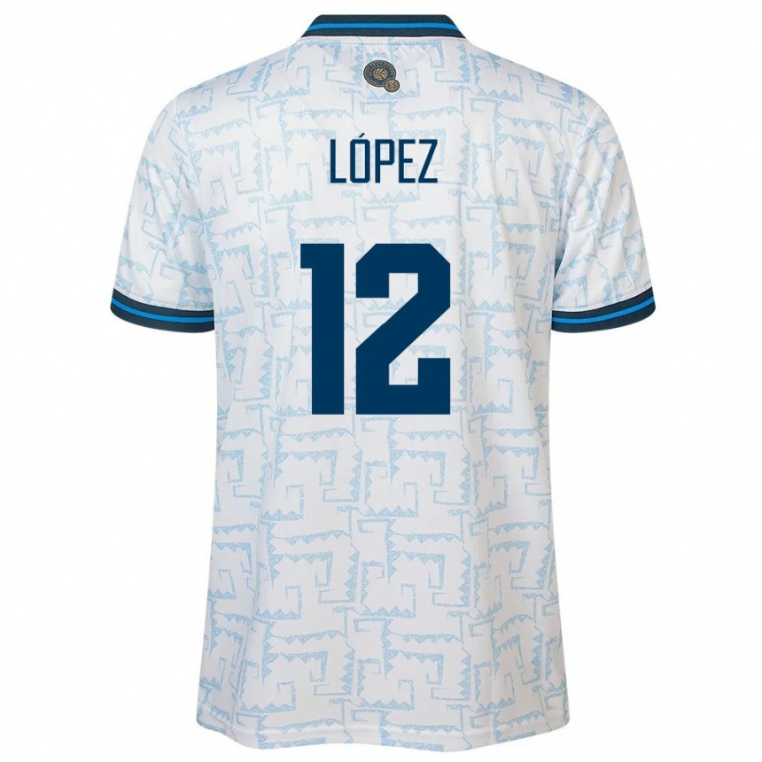 Kids Football El Salvador Abigaíl López #12 White Away Jersey 24-26 T-Shirt Nz