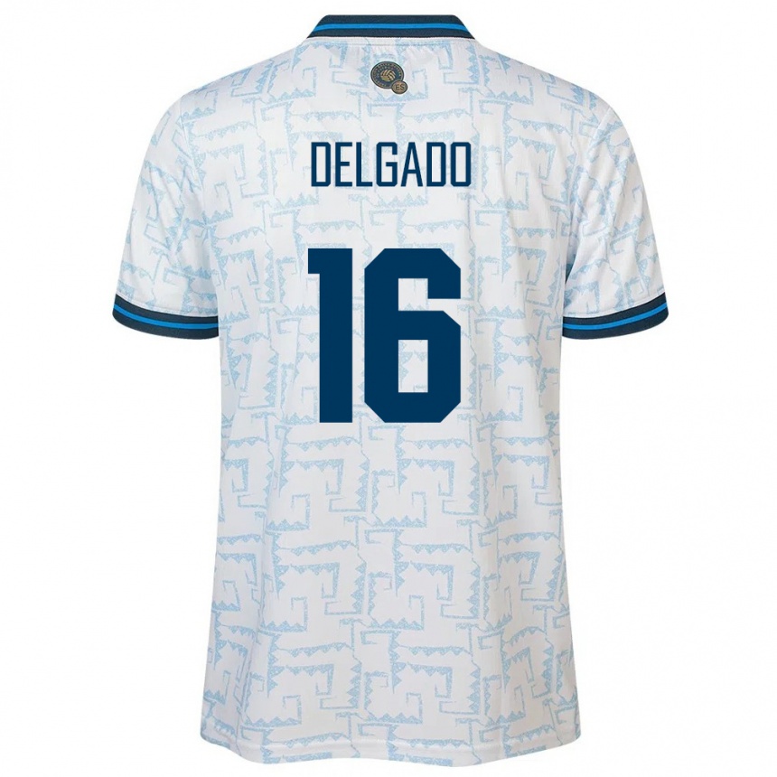 Kids Football El Salvador Vasthy Delgado #16 White Away Jersey 24-26 T-Shirt Nz