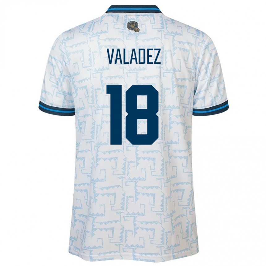 Kids Football El Salvador Samantha Valadez #18 White Away Jersey 24-26 T-Shirt Nz