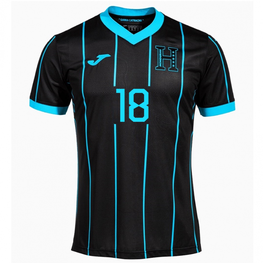 Kids Football Honduras Johan Navas #18 Black Away Jersey 24-26 T-Shirt Nz