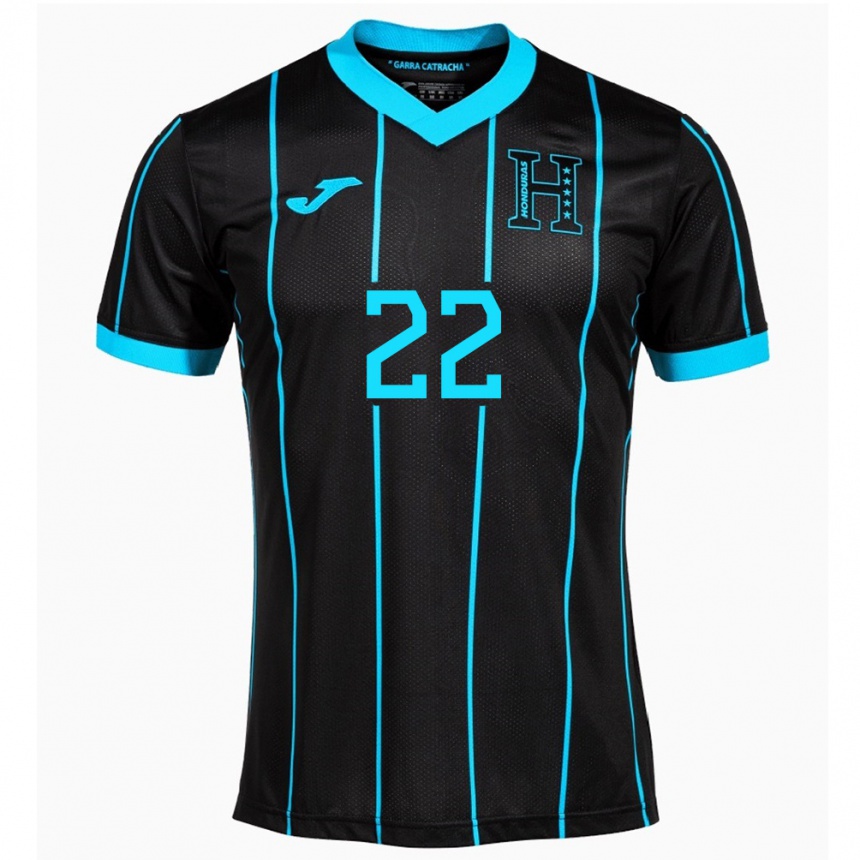 Kids Football Honduras Luis López #22 Black Away Jersey 24-26 T-Shirt Nz