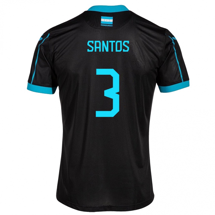 Kids Football Honduras Marcelo Santos #3 Black Away Jersey 24-26 T-Shirt Nz