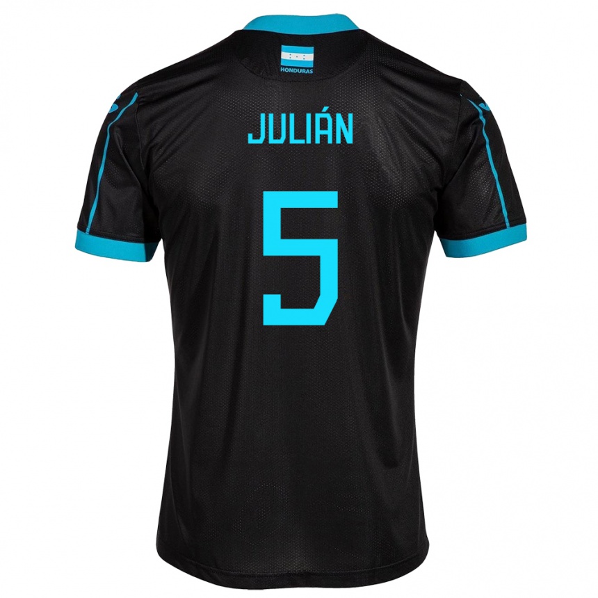 Kids Football Honduras Julián Martínez #5 Black Away Jersey 24-26 T-Shirt Nz