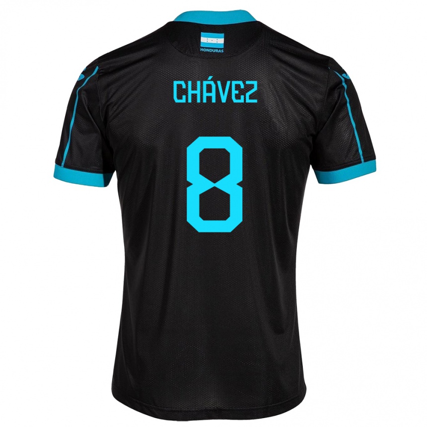 Kids Football Honduras Gerson Chávez #8 Black Away Jersey 24-26 T-Shirt Nz