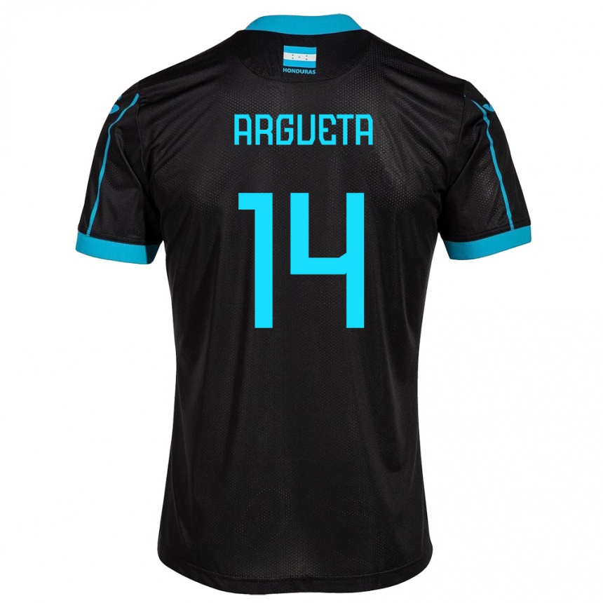 Kids Football Honduras Carlos Argueta #14 Black Away Jersey 24-26 T-Shirt Nz