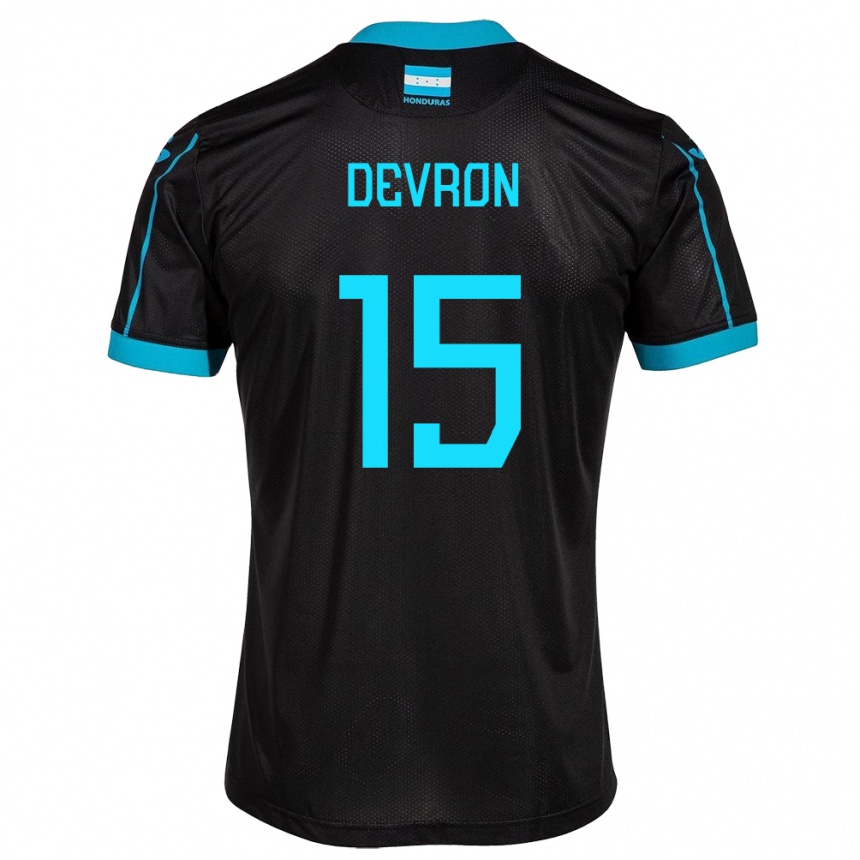 Kids Football Honduras Devron García #15 Black Away Jersey 24-26 T-Shirt Nz