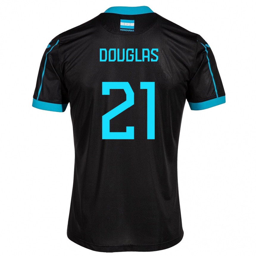 Kids Football Honduras Douglas Martínez #21 Black Away Jersey 24-26 T-Shirt Nz