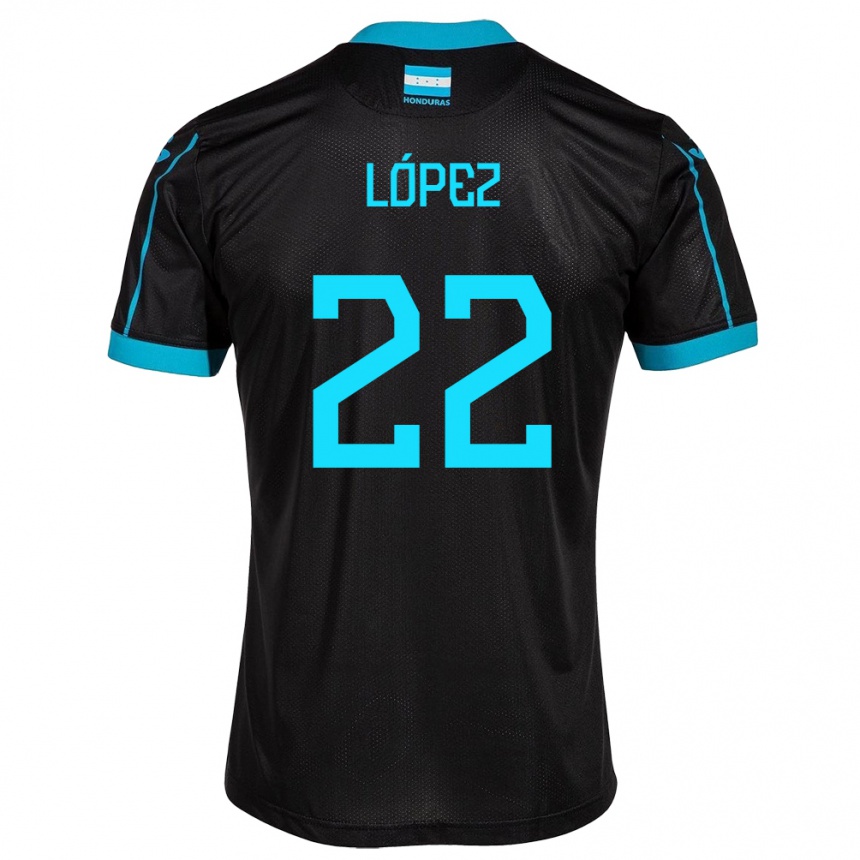 Kids Football Honduras Luis López #22 Black Away Jersey 24-26 T-Shirt Nz