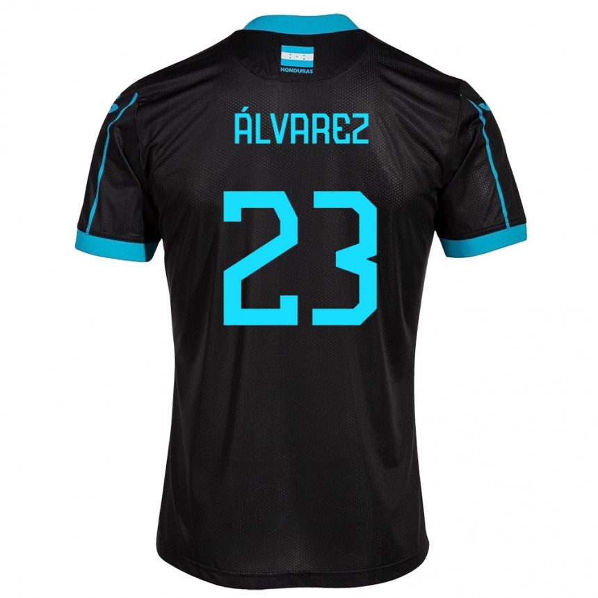 Kids Football Honduras Jorge Álvarez #23 Black Away Jersey 24-26 T-Shirt Nz