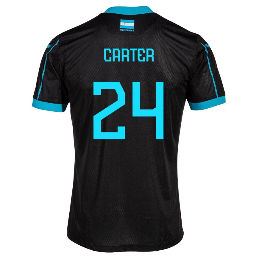 Kids Football Honduras Daniel Carter #24 Black Away Jersey 24-26 T-Shirt Nz