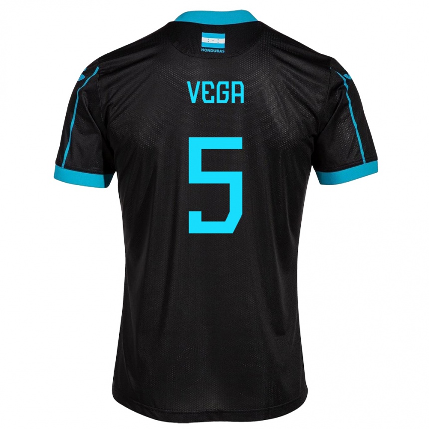 Kids Football Honduras Luis Vega #5 Black Away Jersey 24-26 T-Shirt Nz