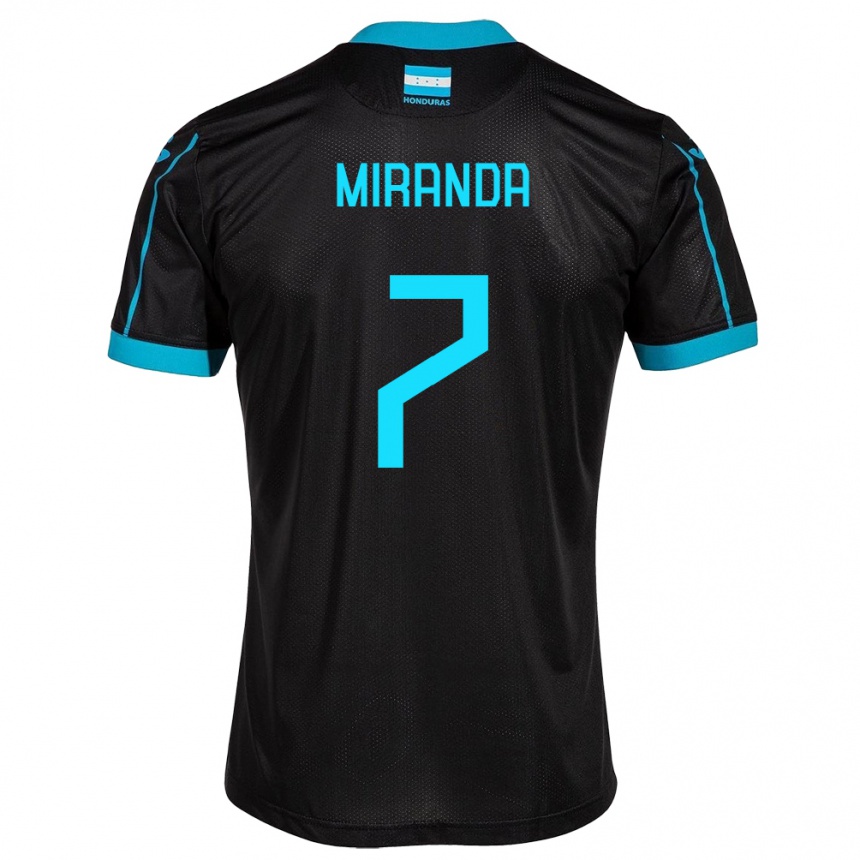 Kids Football Honduras Jeffry Miranda #7 Black Away Jersey 24-26 T-Shirt Nz