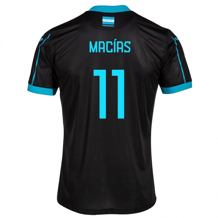 Kids Football Honduras Jefryn Macías #11 Black Away Jersey 24-26 T-Shirt Nz