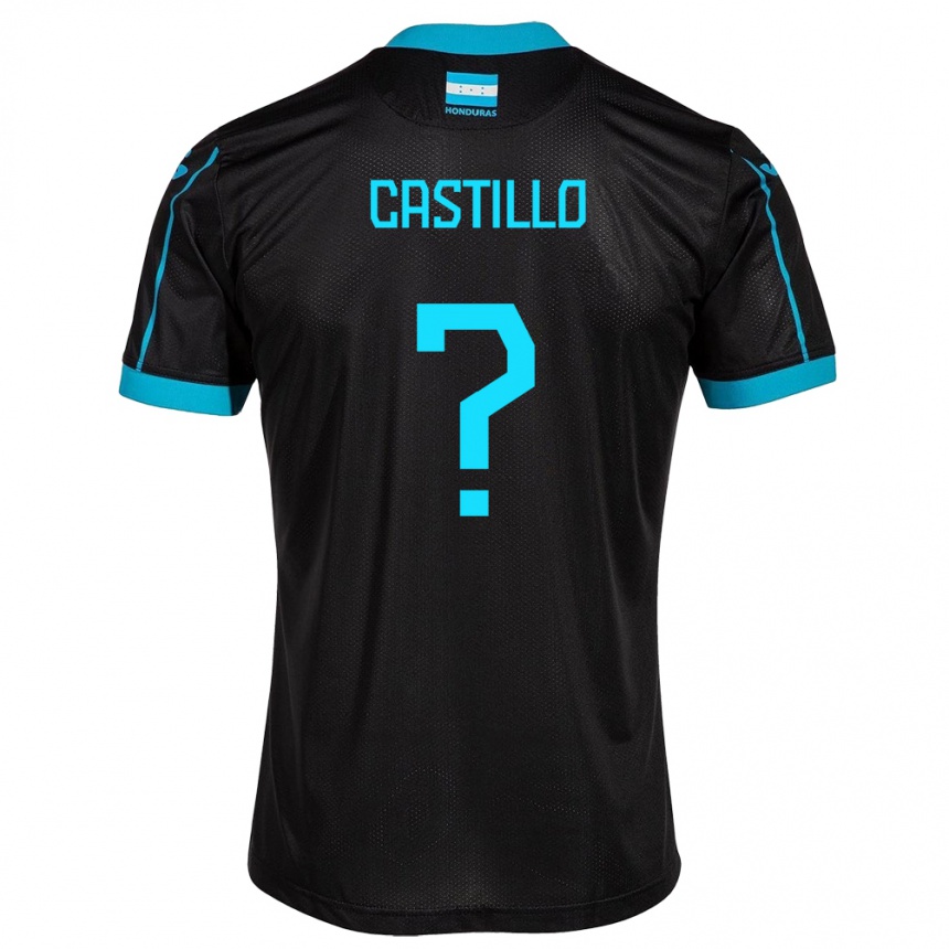 Kids Football Honduras Jeferson Castillo #0 Black Away Jersey 24-26 T-Shirt Nz