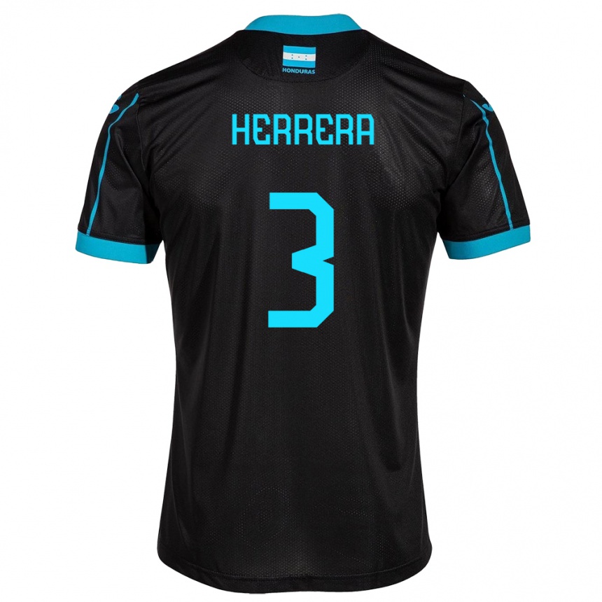 Kids Football Honduras David Herrera #3 Black Away Jersey 24-26 T-Shirt Nz