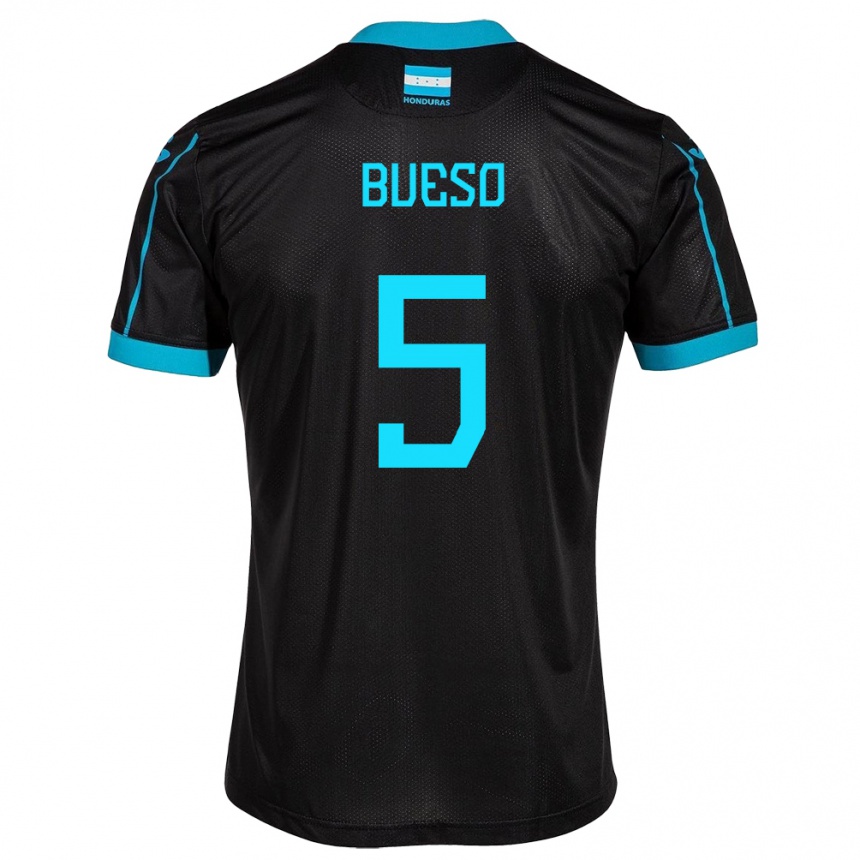 Kids Football Honduras Jonathan Bueso #5 Black Away Jersey 24-26 T-Shirt Nz