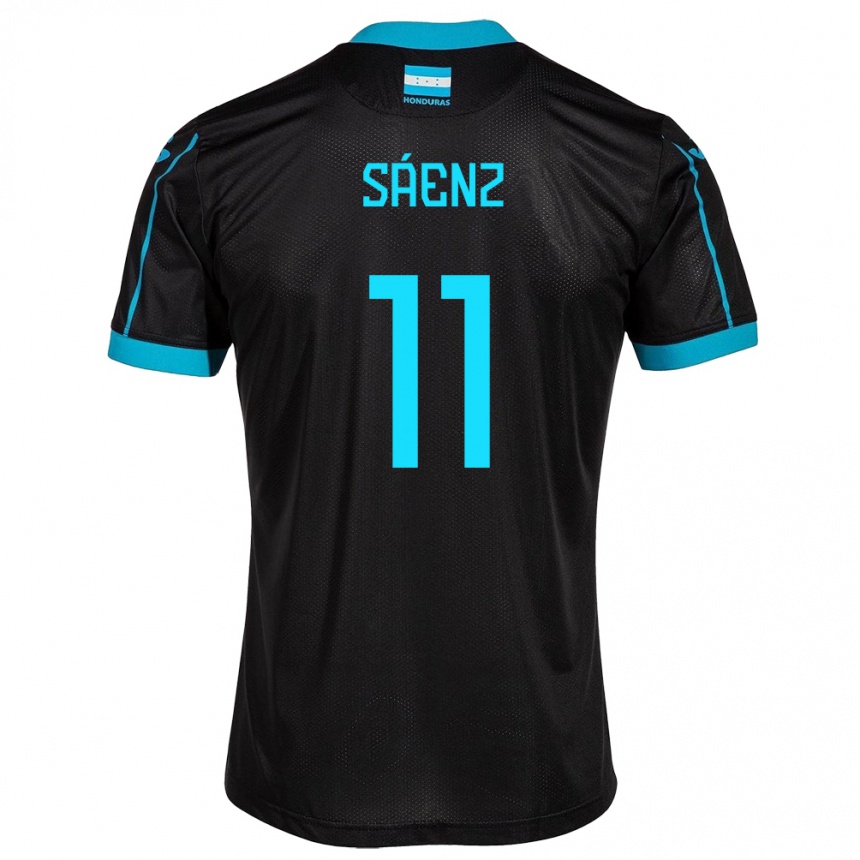 Kids Football Honduras Bryan Sáenz #11 Black Away Jersey 24-26 T-Shirt Nz