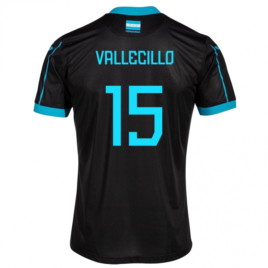 Kids Football Honduras Eric Vallecillo #15 Black Away Jersey 24-26 T-Shirt Nz