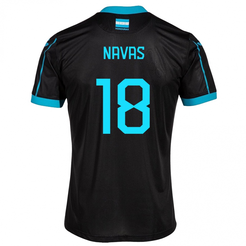 Kids Football Honduras Johan Navas #18 Black Away Jersey 24-26 T-Shirt Nz