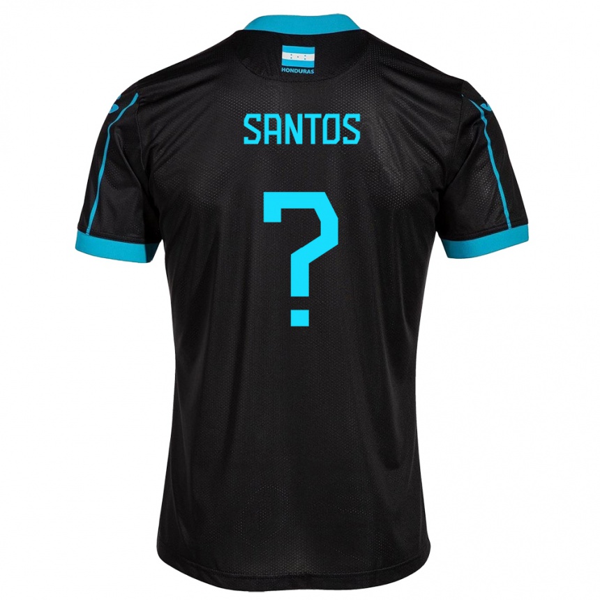 Kids Football Honduras Denessis Santos #0 Black Away Jersey 24-26 T-Shirt Nz