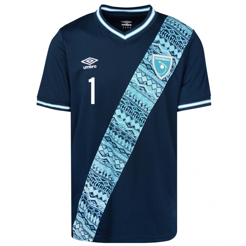 Kids Football Guatemala Alexia Estrada #1 Blue Away Jersey 24-26 T-Shirt Nz