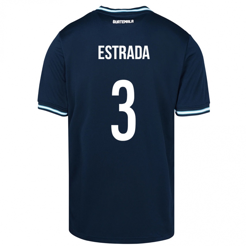 Kids Football Guatemala Carlos Estrada #3 Blue Away Jersey 24-26 T-Shirt Nz