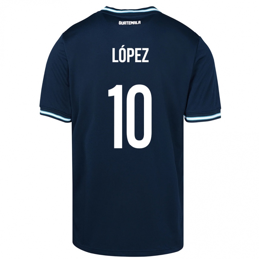 Kids Football Guatemala Antonio López #10 Blue Away Jersey 24-26 T-Shirt Nz