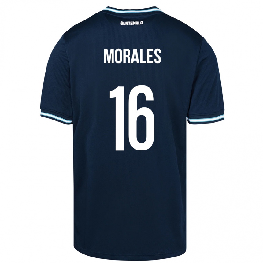 Kids Football Guatemala José Morales #16 Blue Away Jersey 24-26 T-Shirt Nz