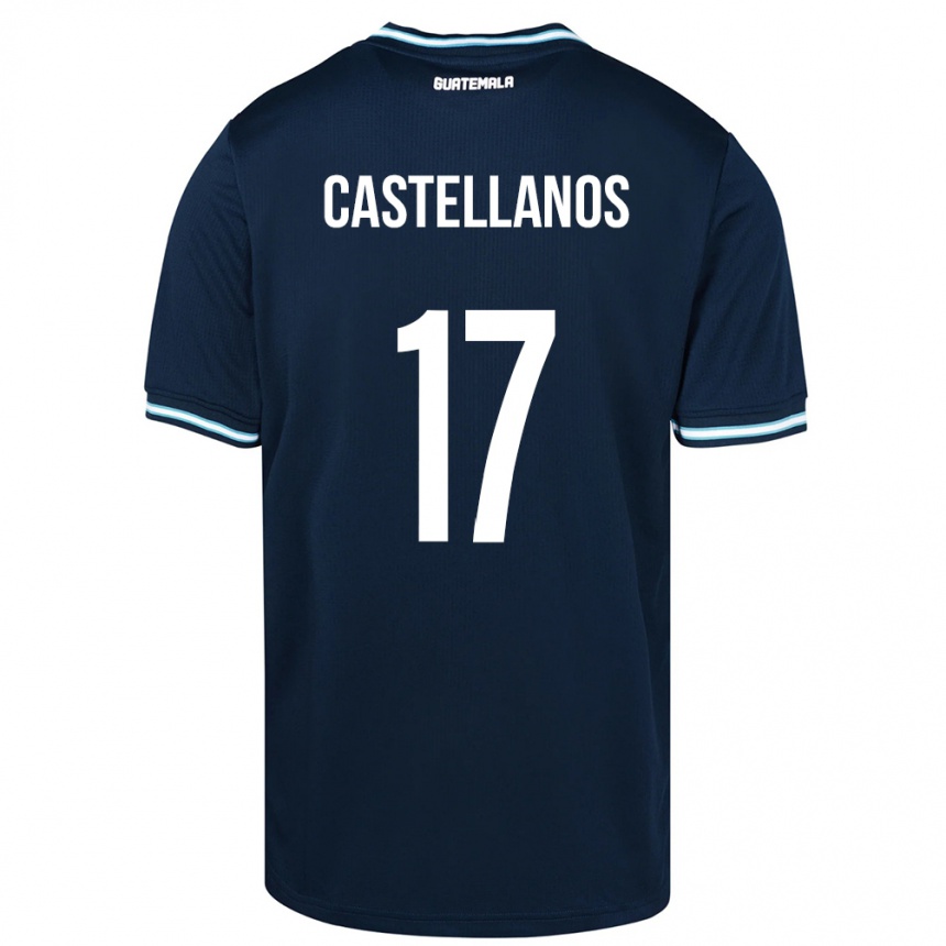 Kids Football Guatemala Óscar Castellanos #17 Blue Away Jersey 24-26 T-Shirt Nz