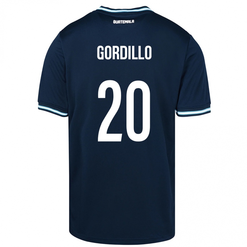 Kids Football Guatemala Gerardo Gordillo #20 Blue Away Jersey 24-26 T-Shirt Nz