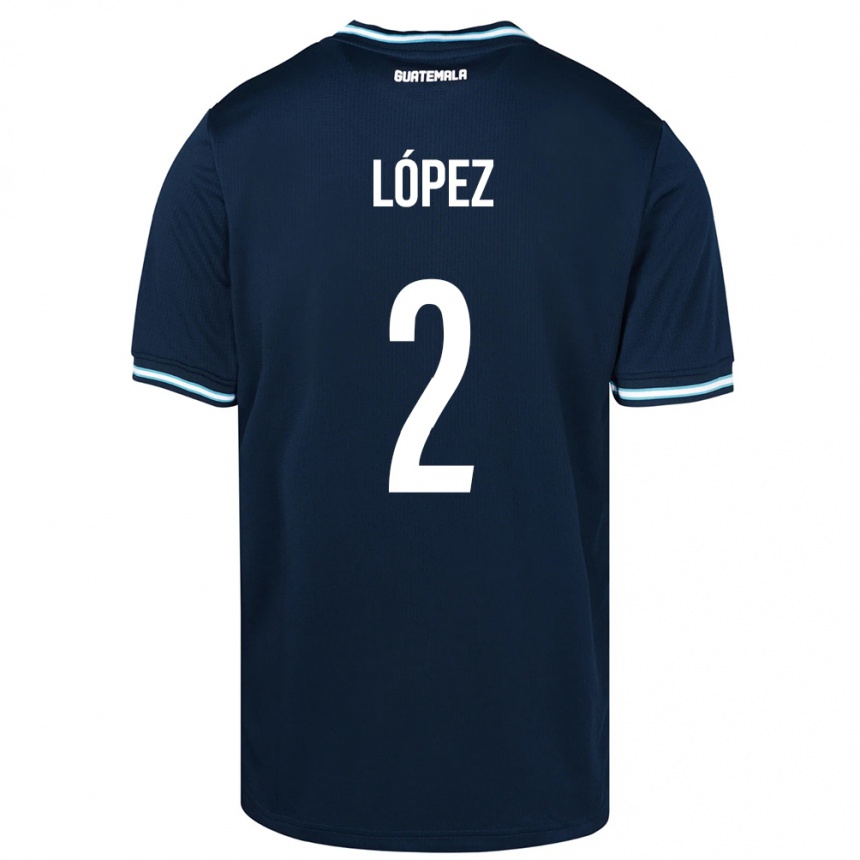 Kids Football Guatemala Francisco López #2 Blue Away Jersey 24-26 T-Shirt Nz