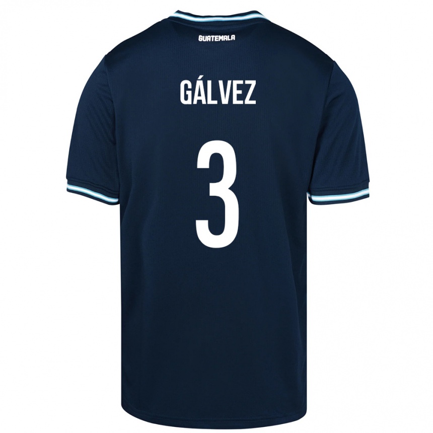 Kids Football Guatemala Fredy Gálvez #3 Blue Away Jersey 24-26 T-Shirt Nz