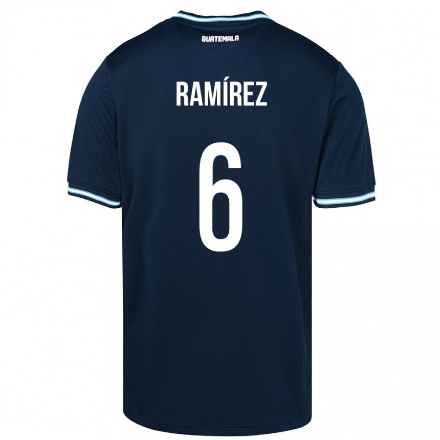 Kids Football Guatemala Kevin Ramírez #6 Blue Away Jersey 24-26 T-Shirt Nz