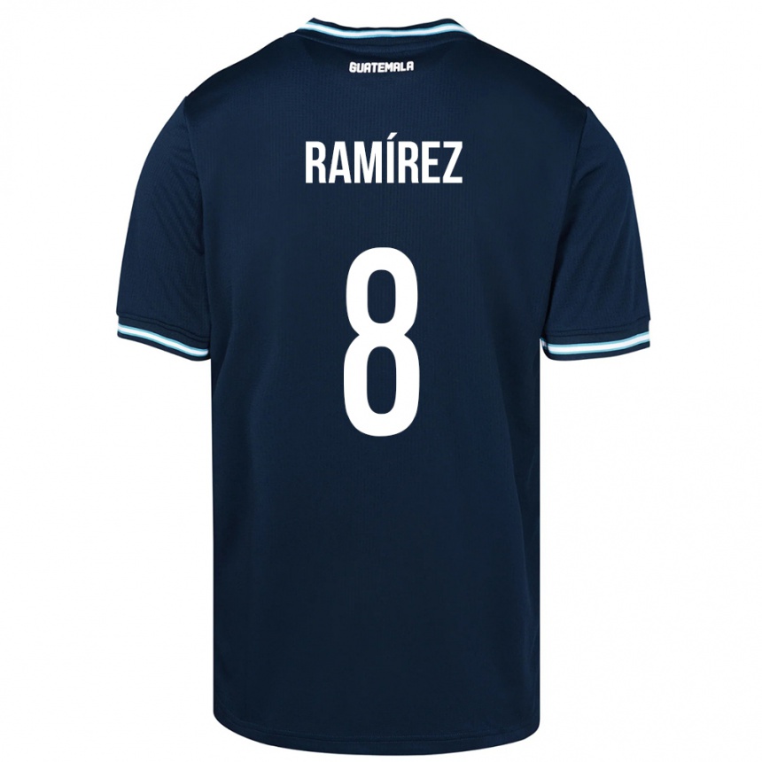 Kids Football Guatemala Dennis Ramírez #8 Blue Away Jersey 24-26 T-Shirt Nz