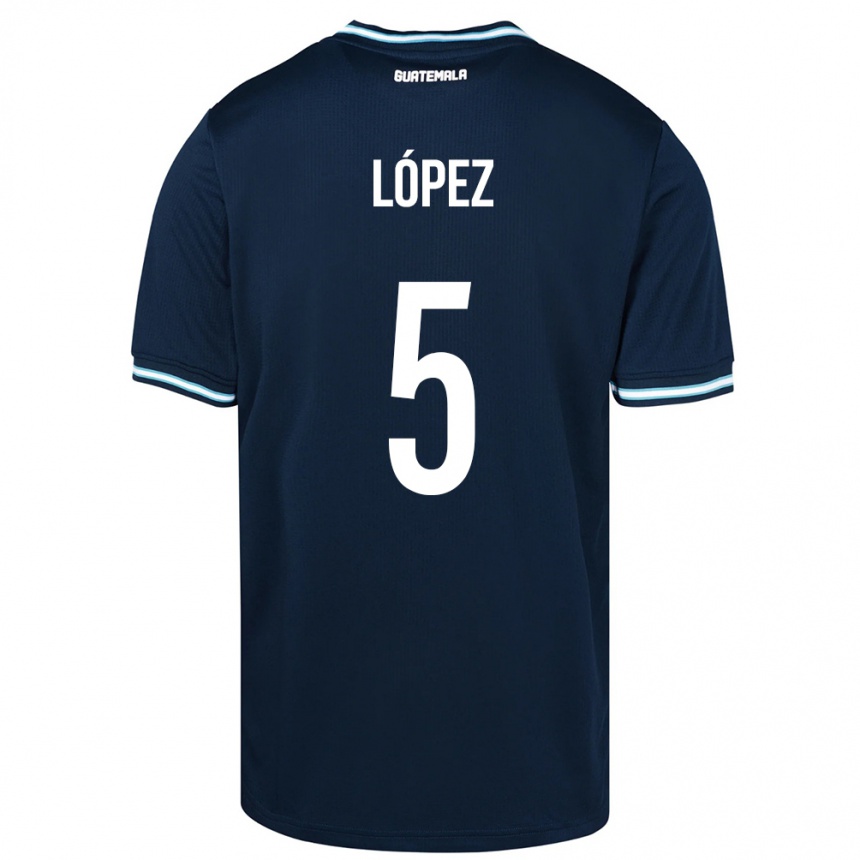 Kids Football Guatemala Jeffery López #5 Blue Away Jersey 24-26 T-Shirt Nz